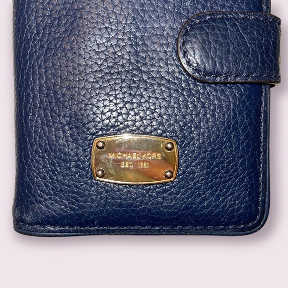 Michael Kors Midnight Blue Fold Button Wallet - Picture 5 of 11